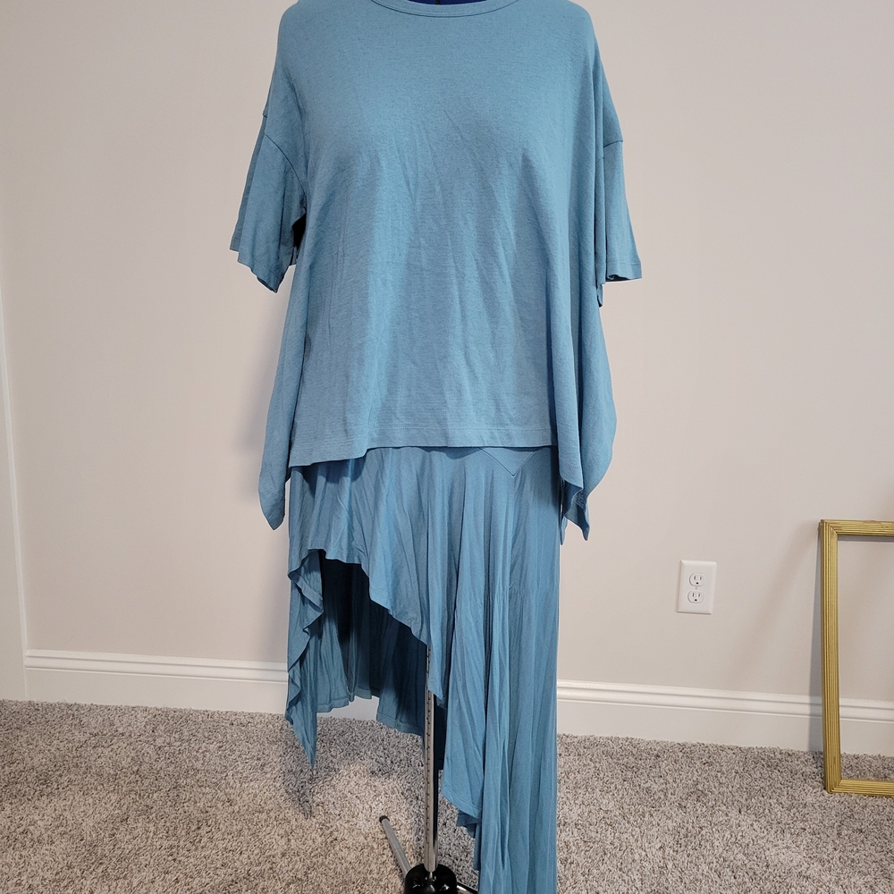 Free People - Asymmetrical Blue Two-Piece Set